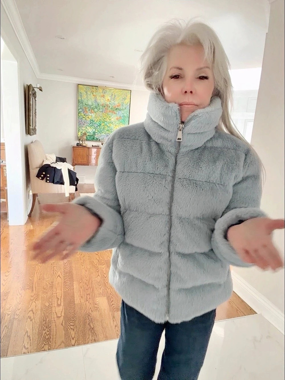 Light blue Puffer Jacket Like New